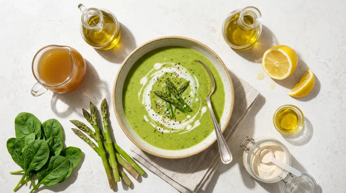 Spring Asparagus Soup with Collagen Protein