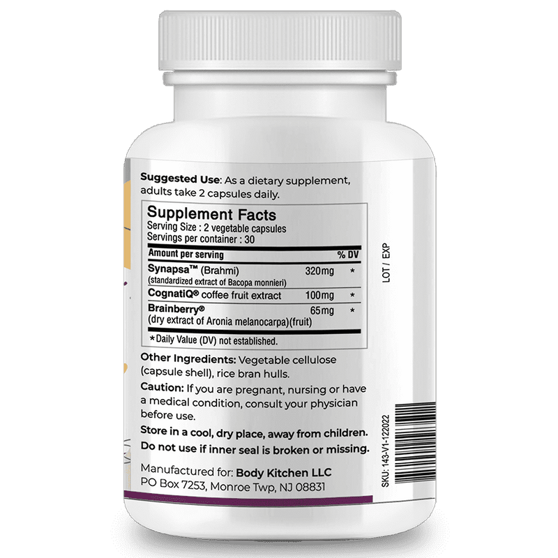 Total Brain Supplement Facts