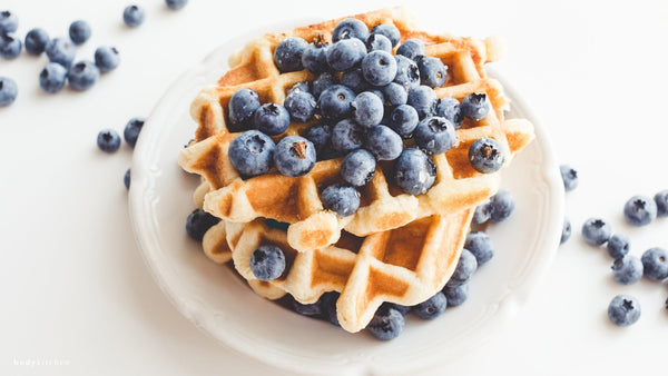 Blueberry Collagen Protein Waffles