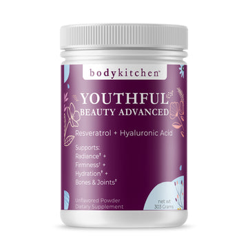Body Kitchen Youthful Beauty Advanced supplement container on a white background
