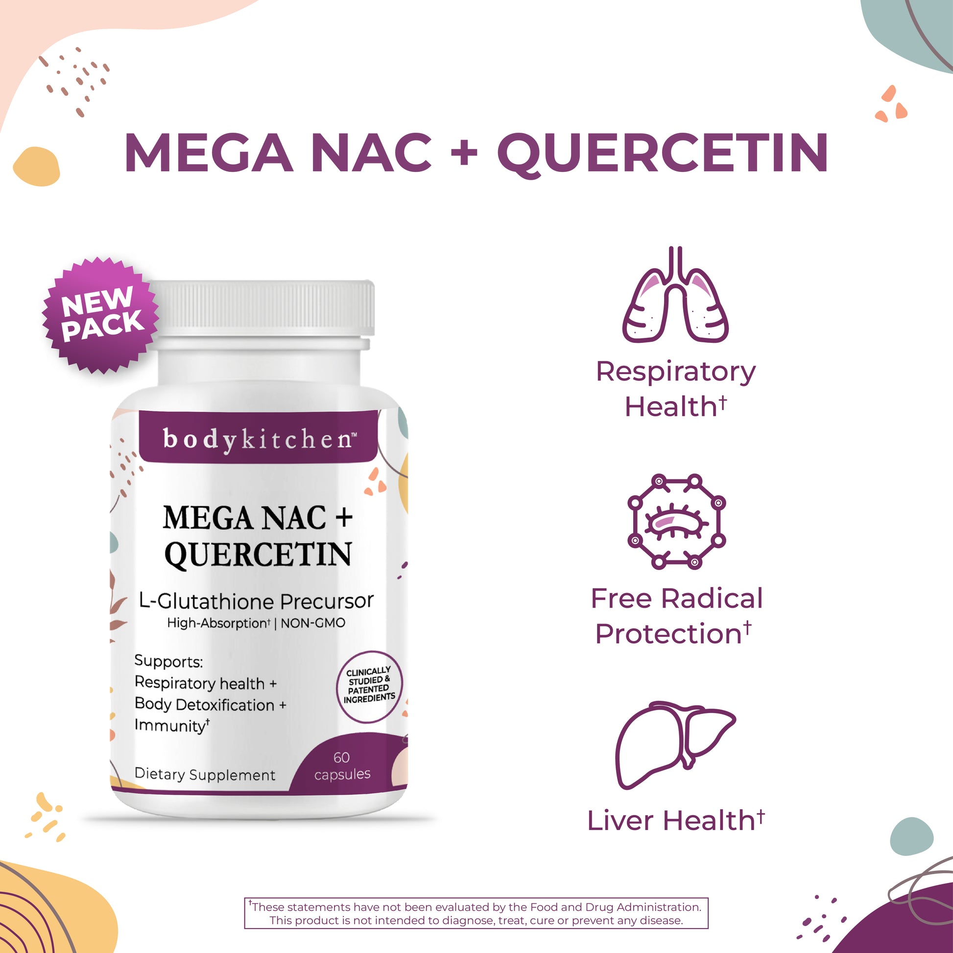 NAC + Quercetin 3-Pack - with 600 mg of high-quality NAC