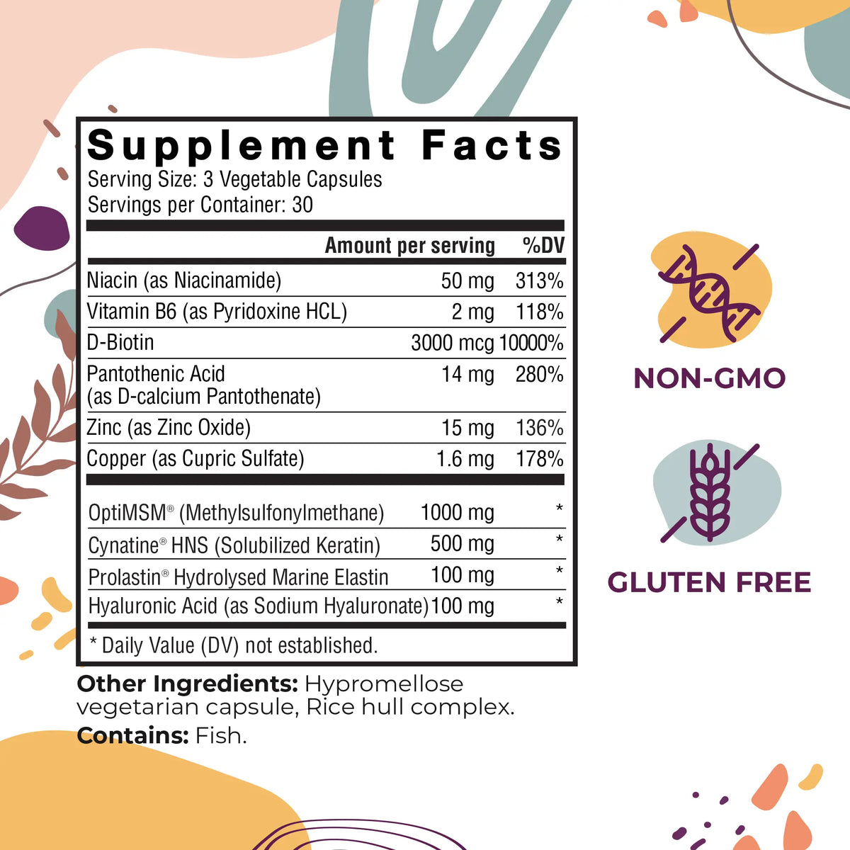 Vitamin D + K2 60CT supplement facts panel