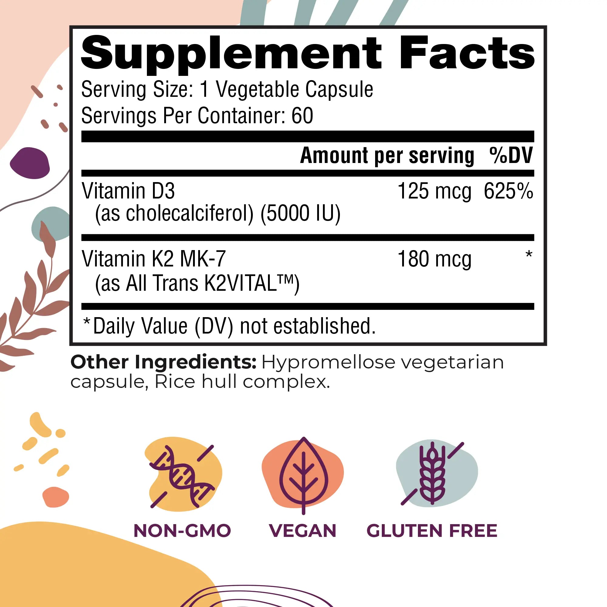 Vitamin D + K2 60CT