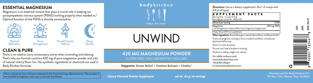 Magnesium Supplement Label